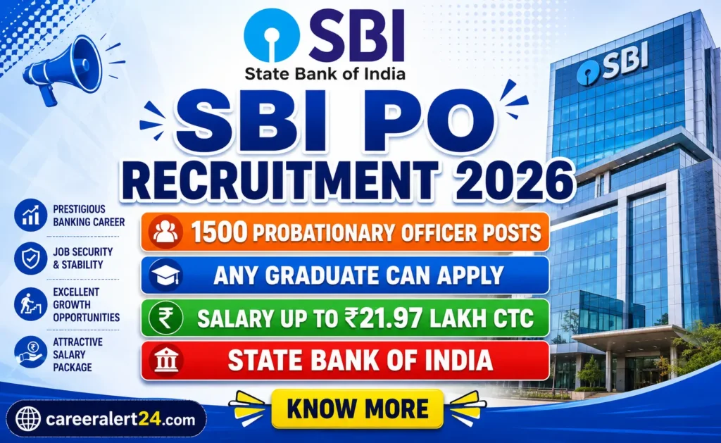 SBI PO Recruitment 2026 Notification Out Apply Online for 1500 Probationary Officer Posts