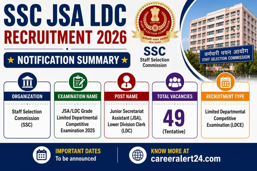 SSC JSA LDC Recruitment 2026 Notification