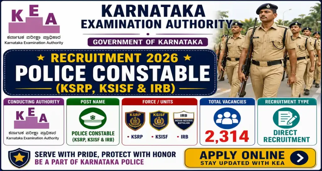 KEA KSRP Police Constable Recruitment 2026