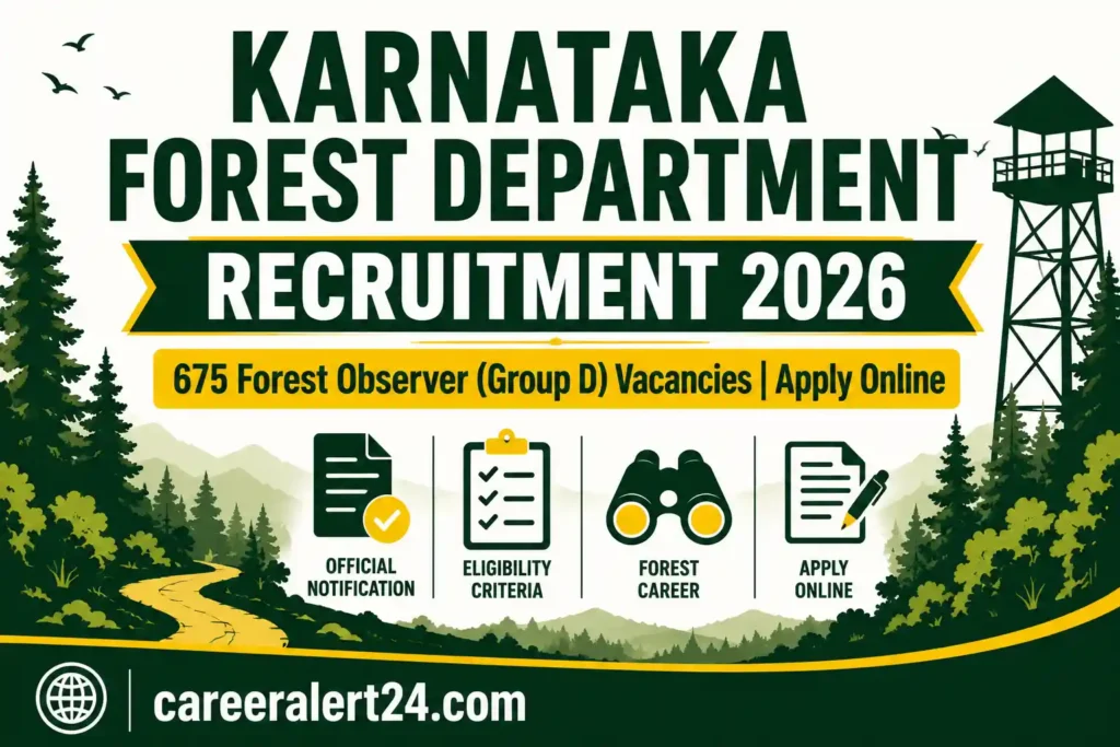 Karnataka Forest Department Forest Observer Recruitment 2026 notification for 675 Group D posts with eligibility, salary, and online application details