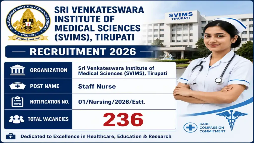 SVIMS Tirupati Staff Nurse Recruitment 2026