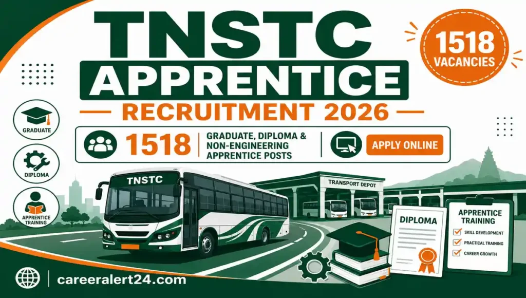 TNSTC Apprentice Recruitment 2026 notification for 1518 Graduate, Diploma and Non-Engineering Apprentice vacancies
