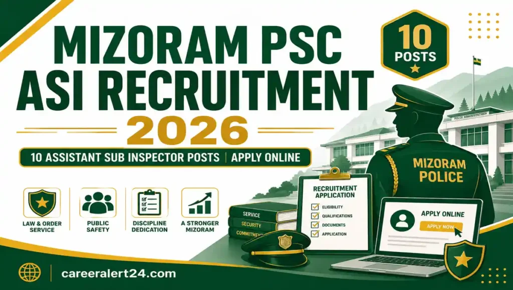 Mizoram PSC Assistant Sub Inspector Recruitment 2026 Notification for 10 ASI Posts