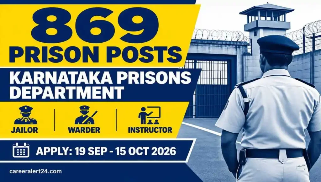 Karnataka Prisons Department Recruitment 2026 869 Jailor Warder Posts