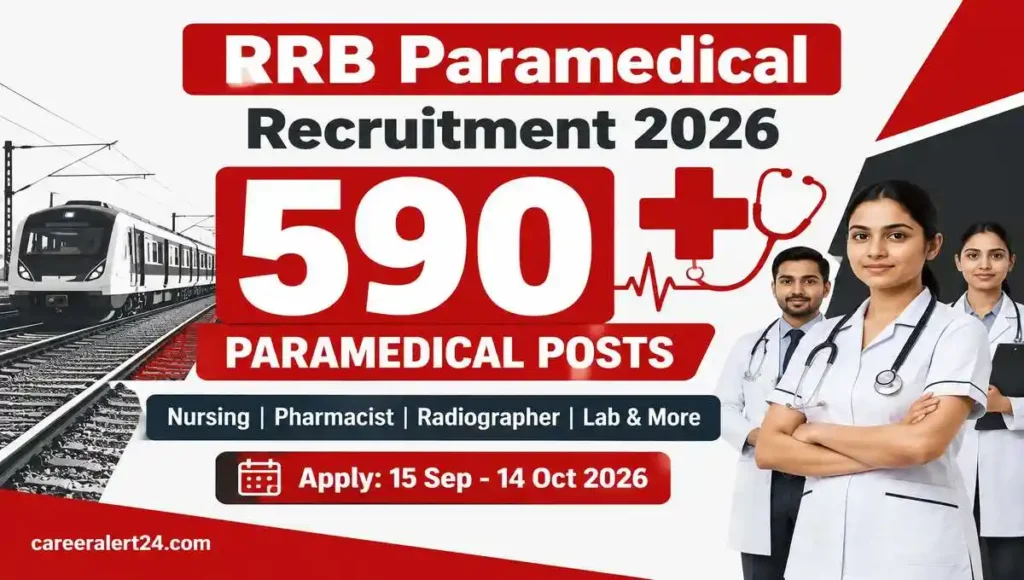 RRB Paramedical Recruitment 2026 for 590 Nursing, Pharmacist, Radiographer and Allied Health Posts