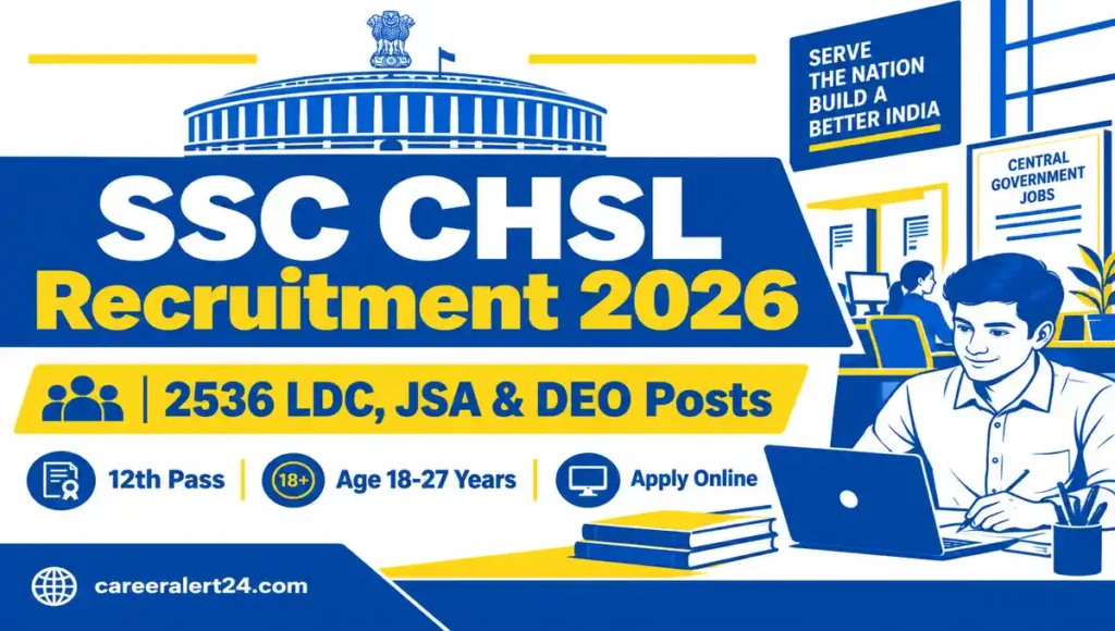 SSC CHSL Recruitment 2026 for 2536 LDC JSA and DEO Posts