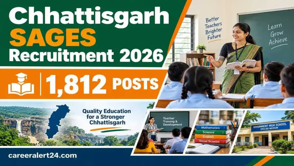 Chhattisgarh SAGES Recruitment 2026, 1812 Lecturer Teacher and Other Posts