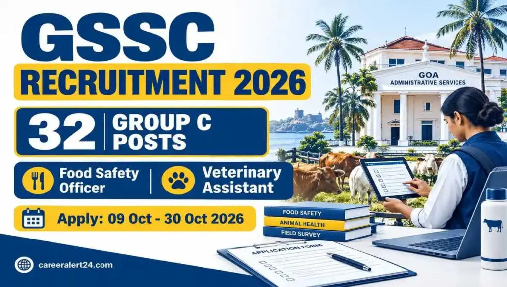GSSC Recruitment 2026 for Food Safety Officer and Veterinary Assistant posts