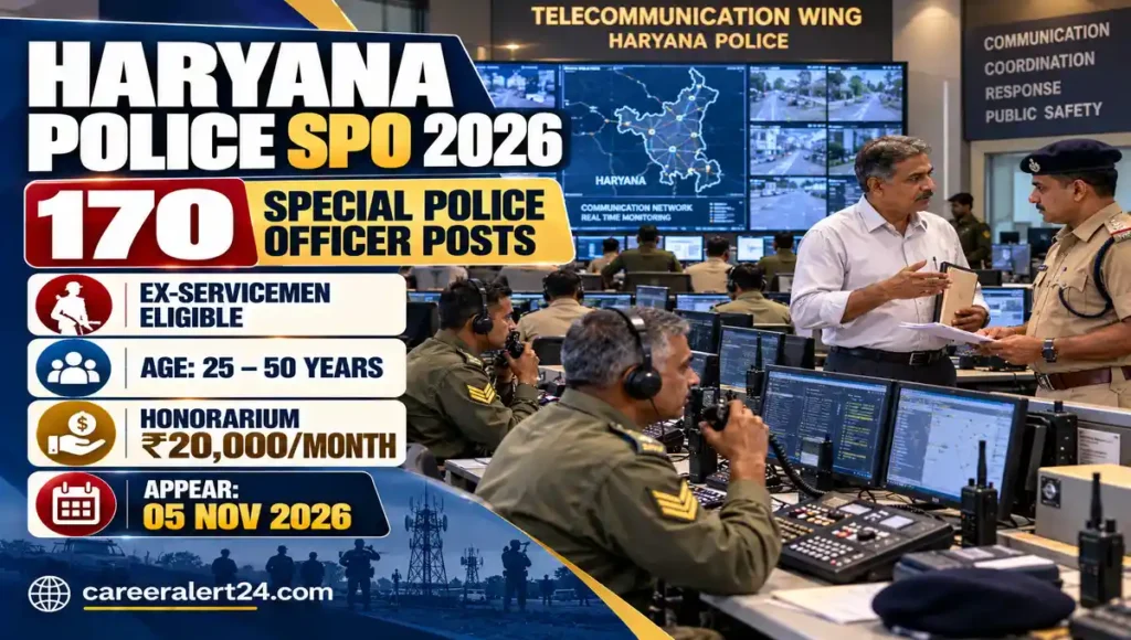 Haryana Police SPO 2026 Recruitment Control Room
