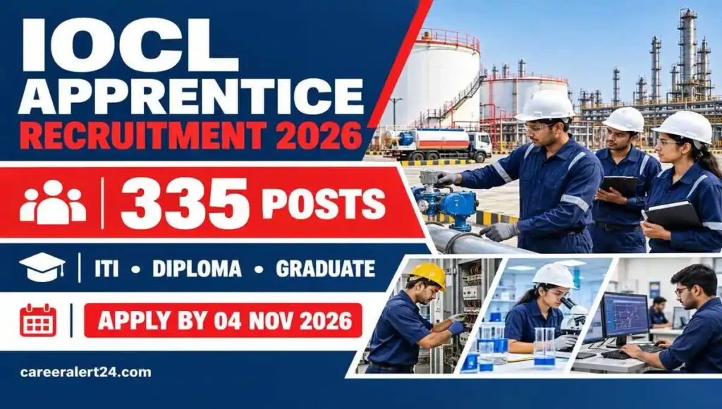 IOCL Apprentice Recruitment 2026, 335 Trade Technician Graduate Apprentice Posts