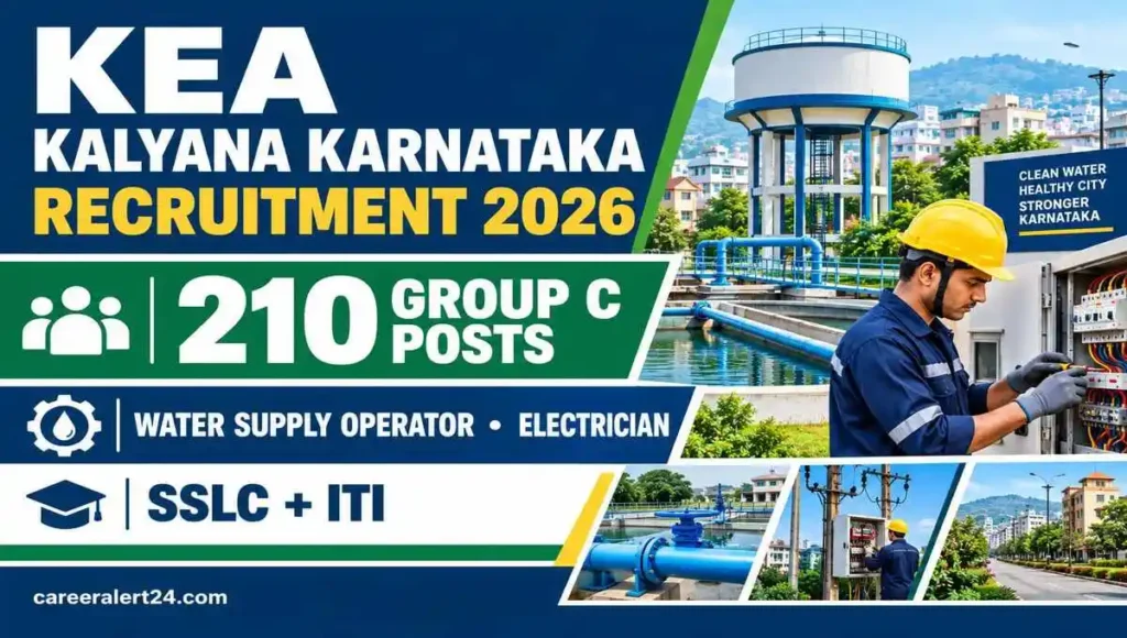 KEA Kalyana Karnataka Recruitment 2026, 210 Water Supply Operator and Electrician posts