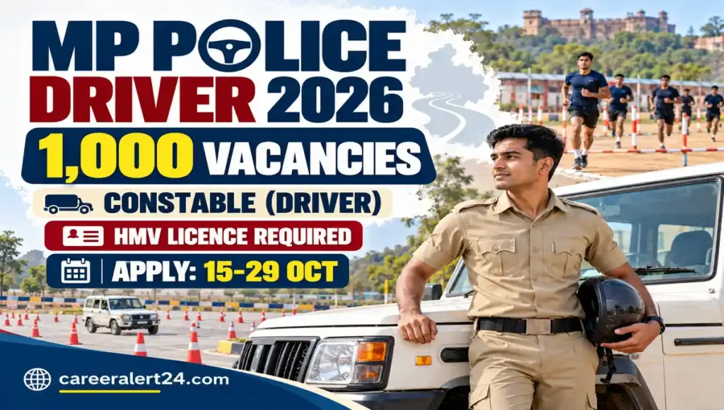 MP Police Constable Driver Recruitment 2026 for 1000 Constable Driver vacancies