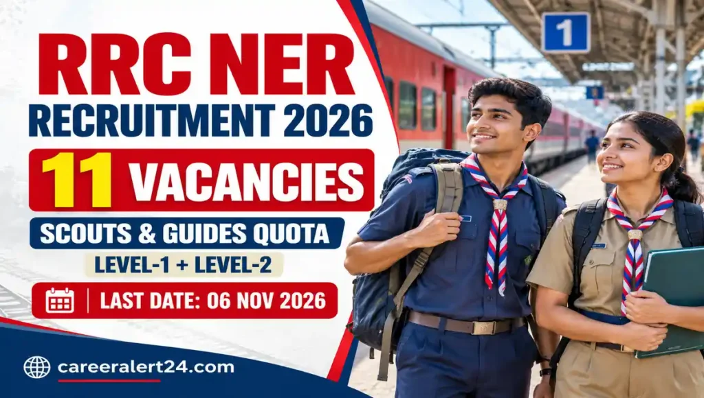 RRC NER Scouts and Guides Quota Recruitment 2026 for 11 Level-1 and Level-2 Railway posts